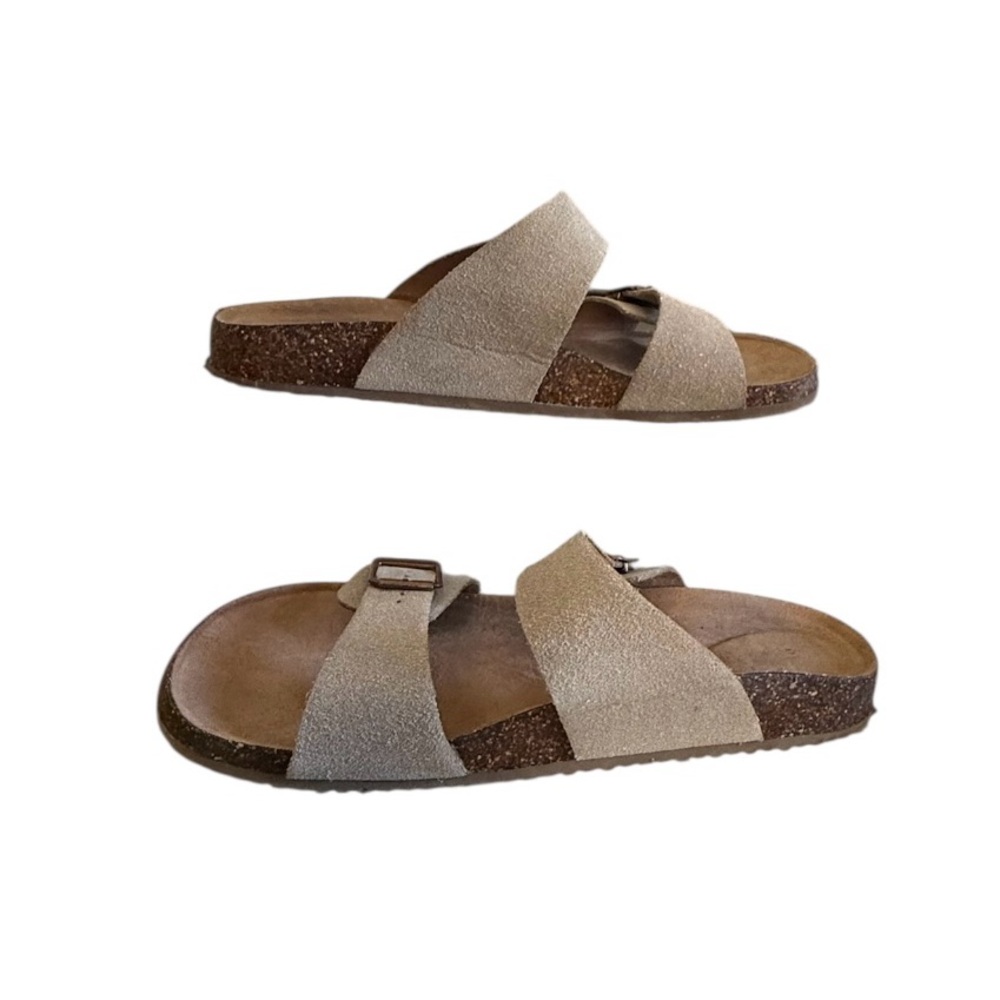 Time And Tru Womens Brown Adjustable Buckle Strap Slip On Sandals Size 7 NWOT